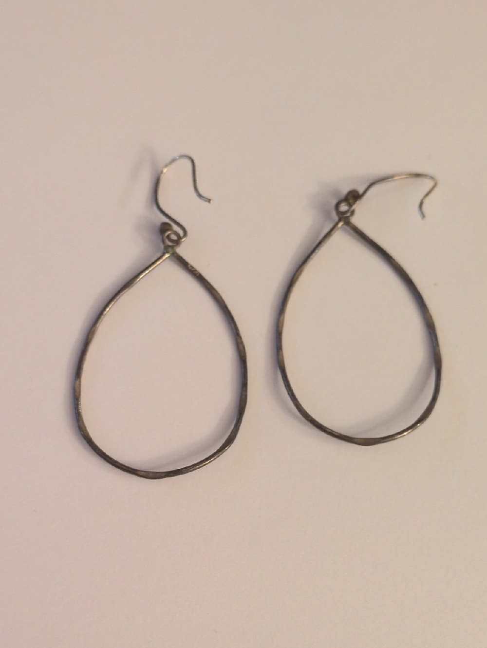 925 Sterling Silver Teardrop Hoop Earrings - Elegant Silver Drop Earrings‎